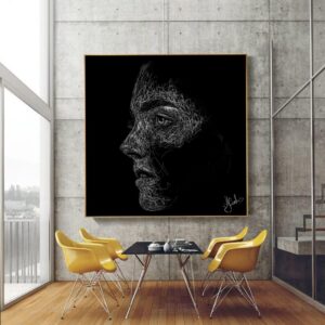 תמונה אומנות פורטרט ארט ליין רקע שחור