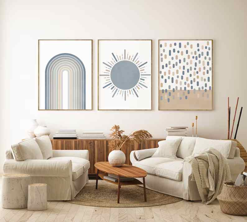 תמונות חדר ילדים בסגנון נורדי שמש קשת