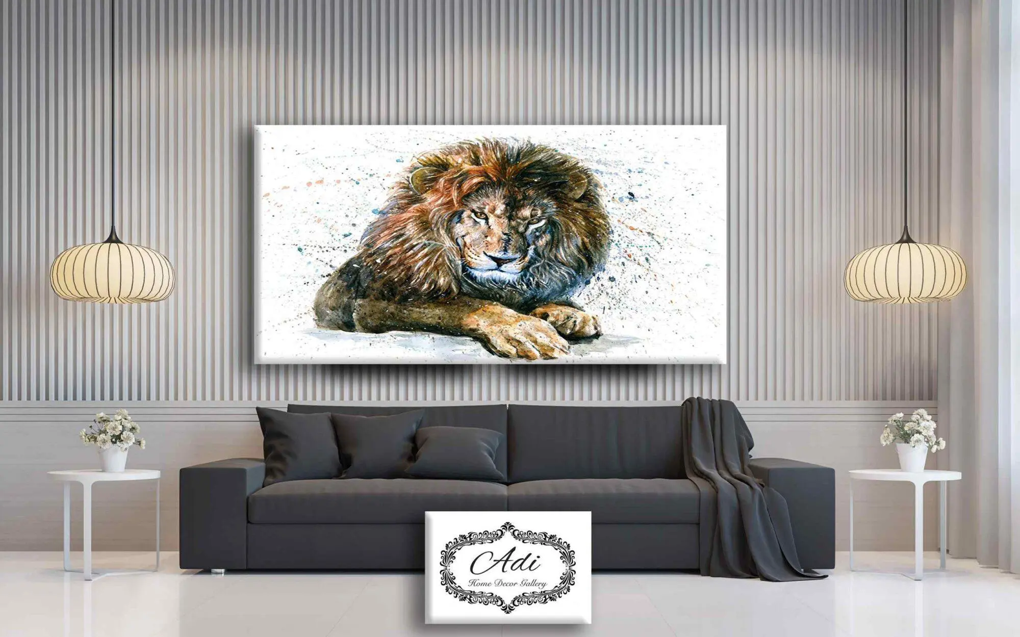 תמונה של אריה צבעוני אומנותי