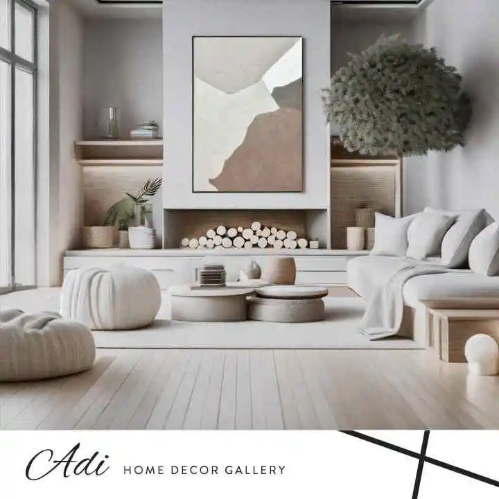 תמונה סגנון אבסטרקט גוונים חום לבן שמנת