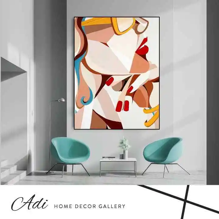 תמונת קנבס של אישה צבעונית בסגנון הפופ ארט