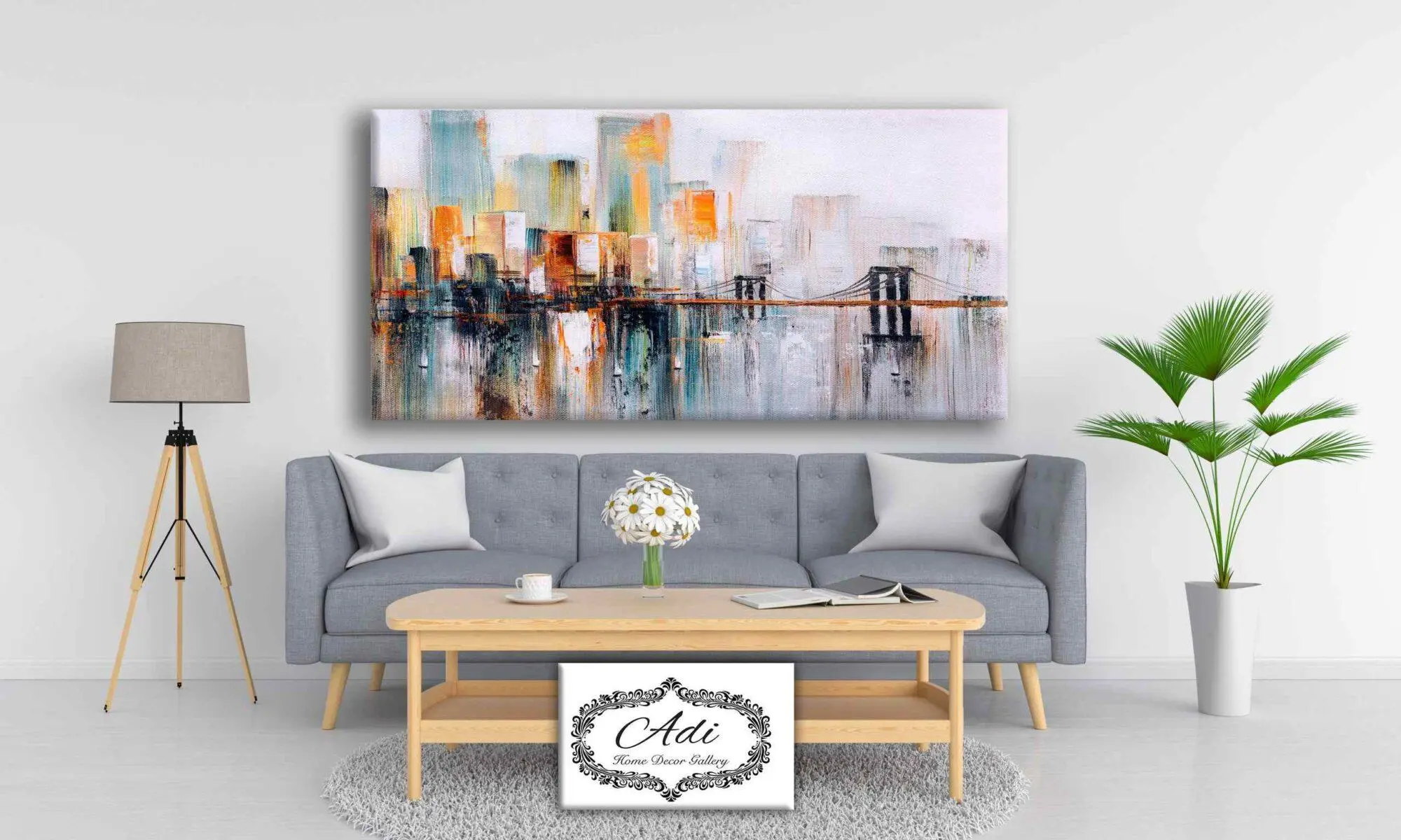 תמונה אבסטרקט אומנותית בגווני טורכיז חרדל