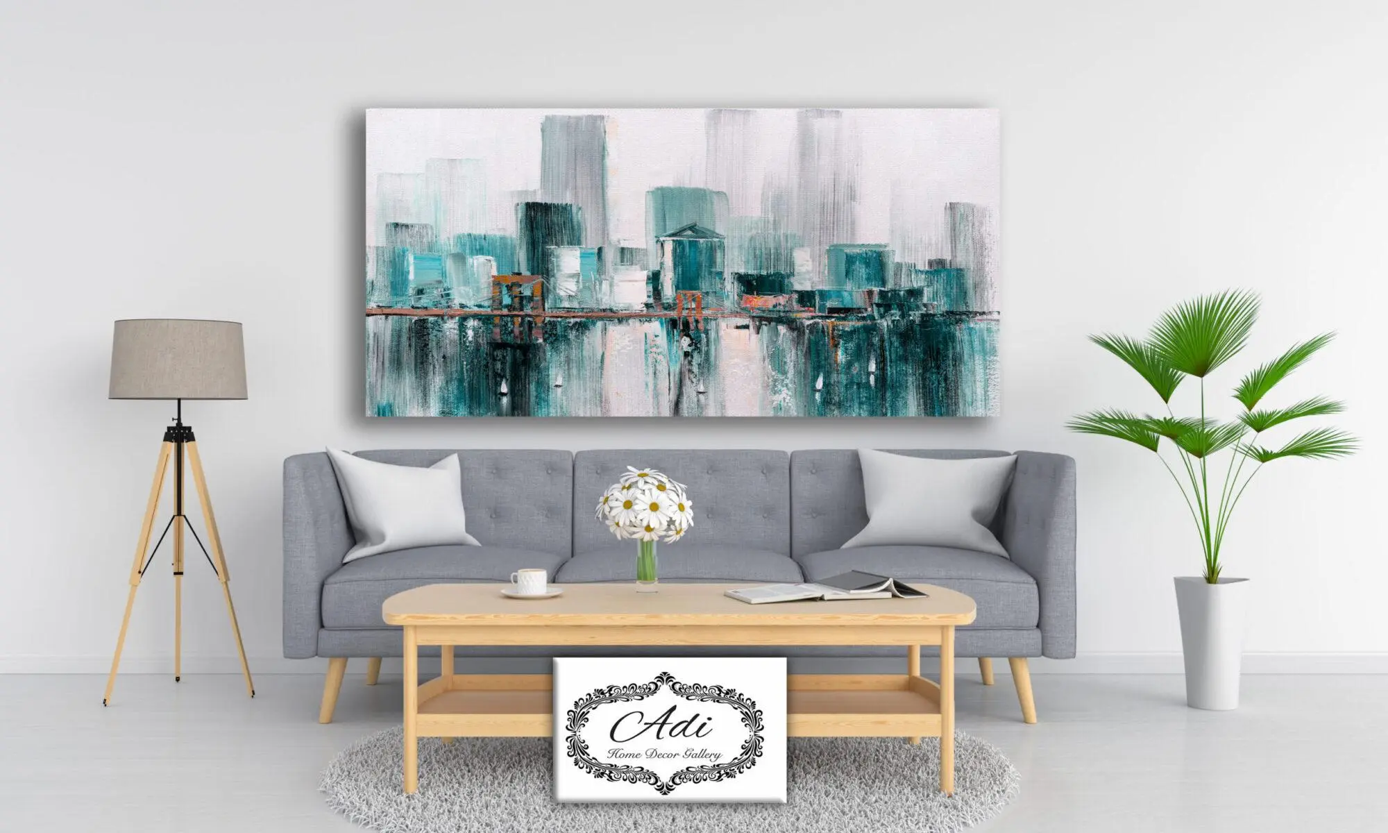 תמונה גשר אבסטרקט מריחות גוון טורכיז