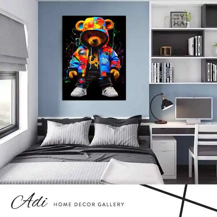 דובי מגניב לחדר נוער בסגנון גרפיטי צבעוני