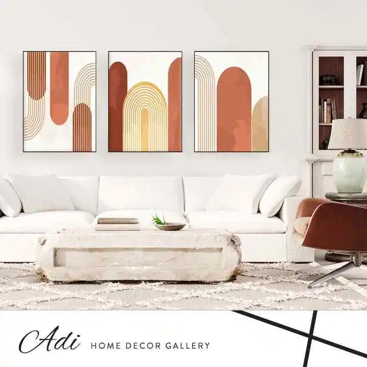 שלישיית תמונות אבסטרקט בסגנון נורדי