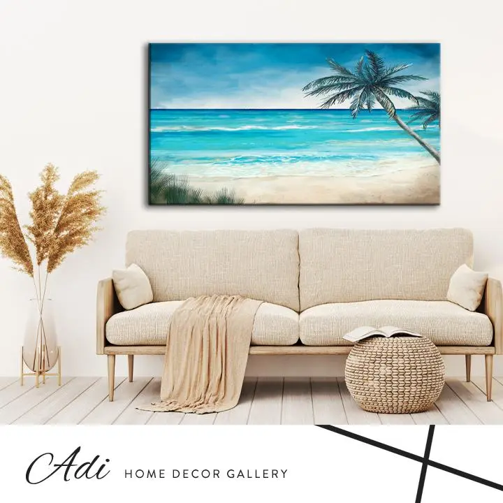 תמונה של ים נוף טורכיז עץ דקל