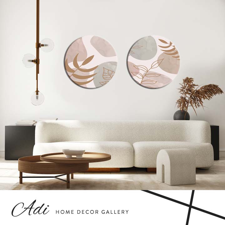 זוג תמונות עגולות בסגנון נורדי