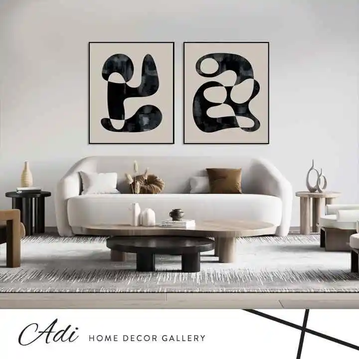 הפכים - זוג תמונות אבסטרקט לסלון