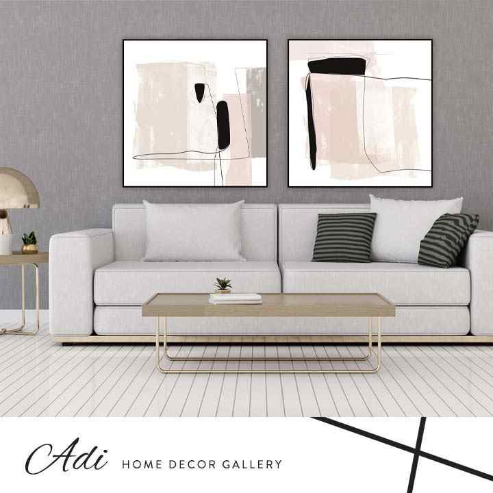 זוג תמונות קנבס בגווני ורוד