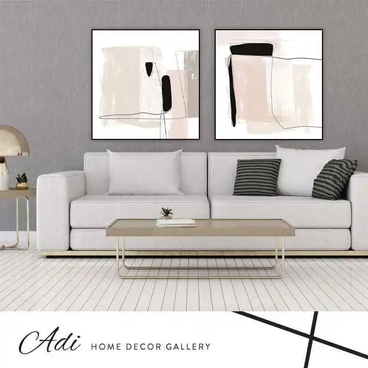 זוג תמונות קנבס בגווני ורוד