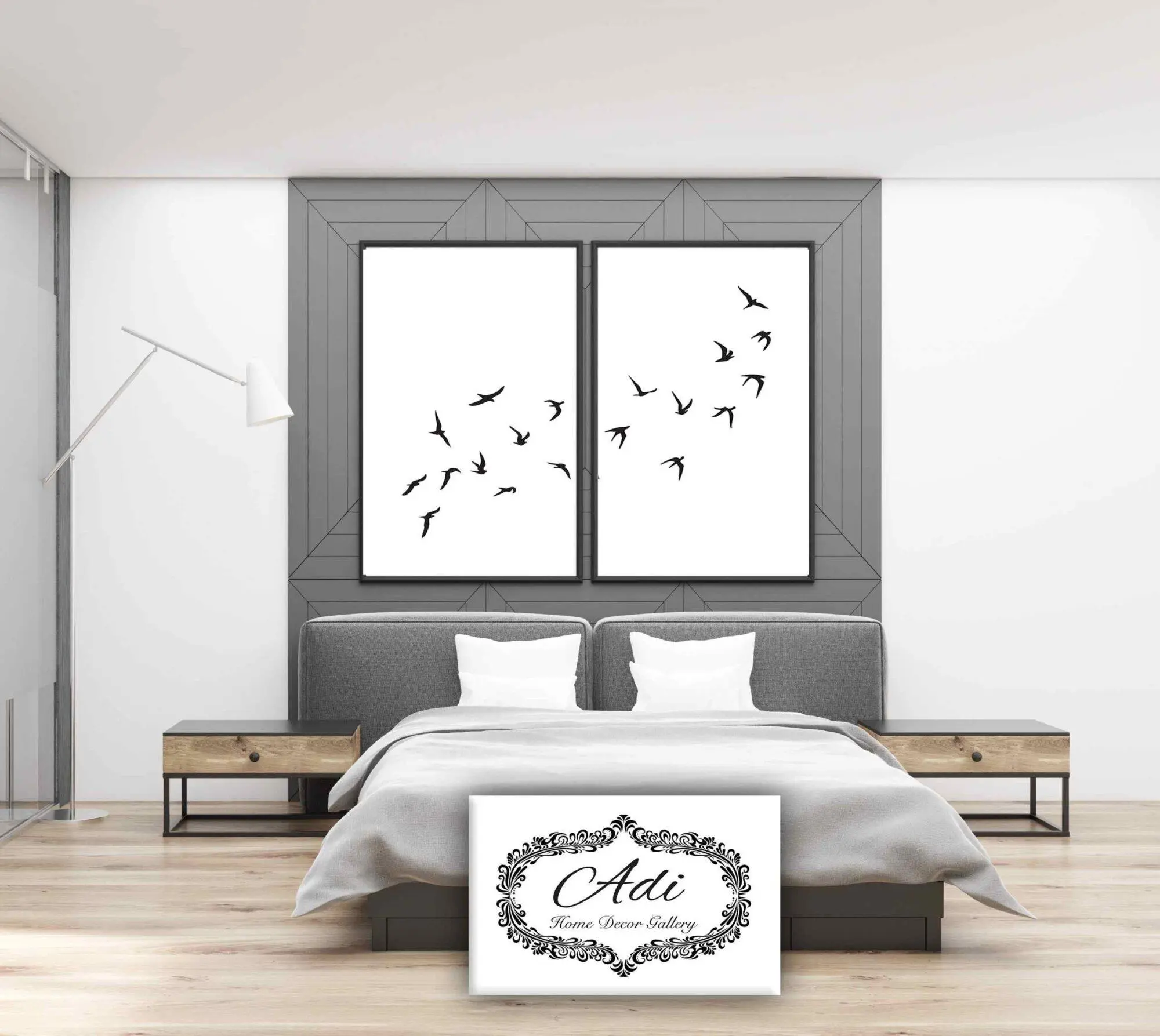 זוג תמונות של ציפורים שחור לבן