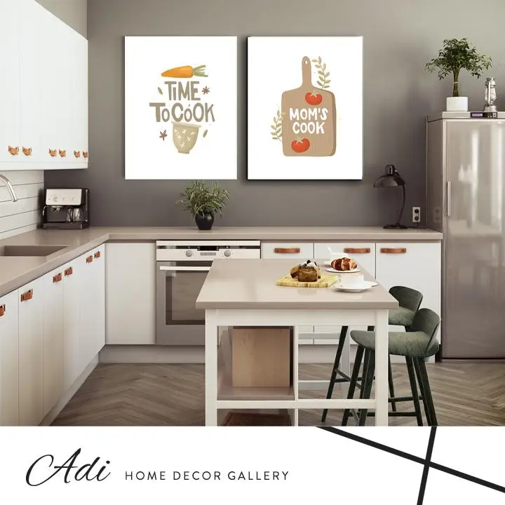 זוג תמונות למטבח זמן לבשל קרש חיתוך