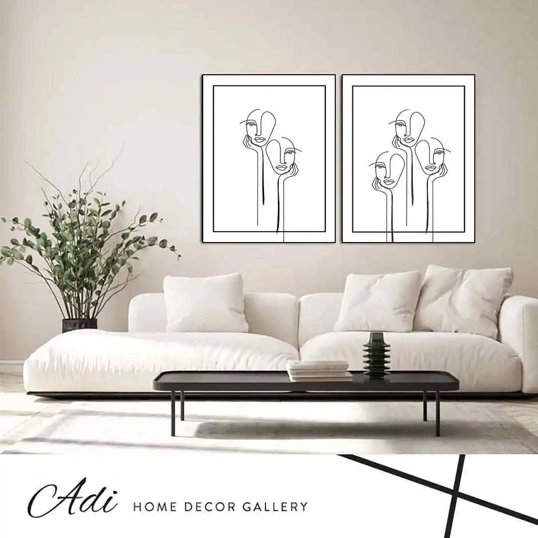 זוג תמונות אבסטרקט שחור לבן