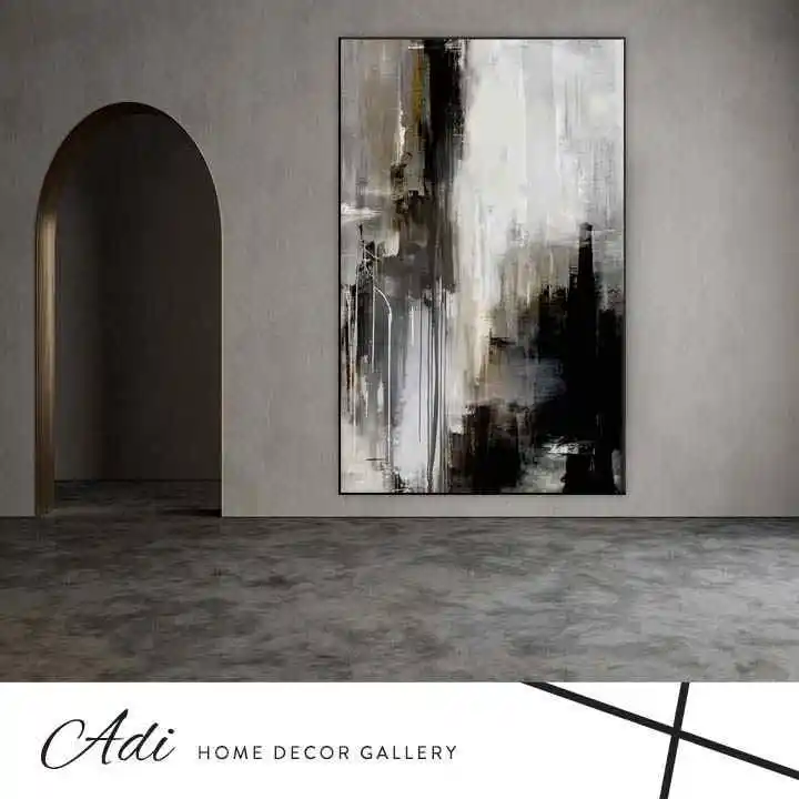 תמונת אבטרקט מריחות צבע שחור אפור