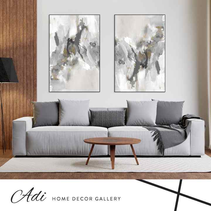 זוג תמונות אבסטרקט בגווני אפור