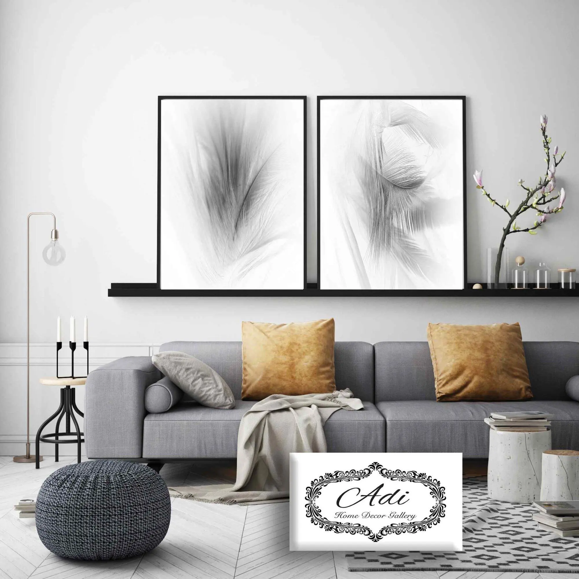 זוג תמונות של נוצות לאווירה קלילה