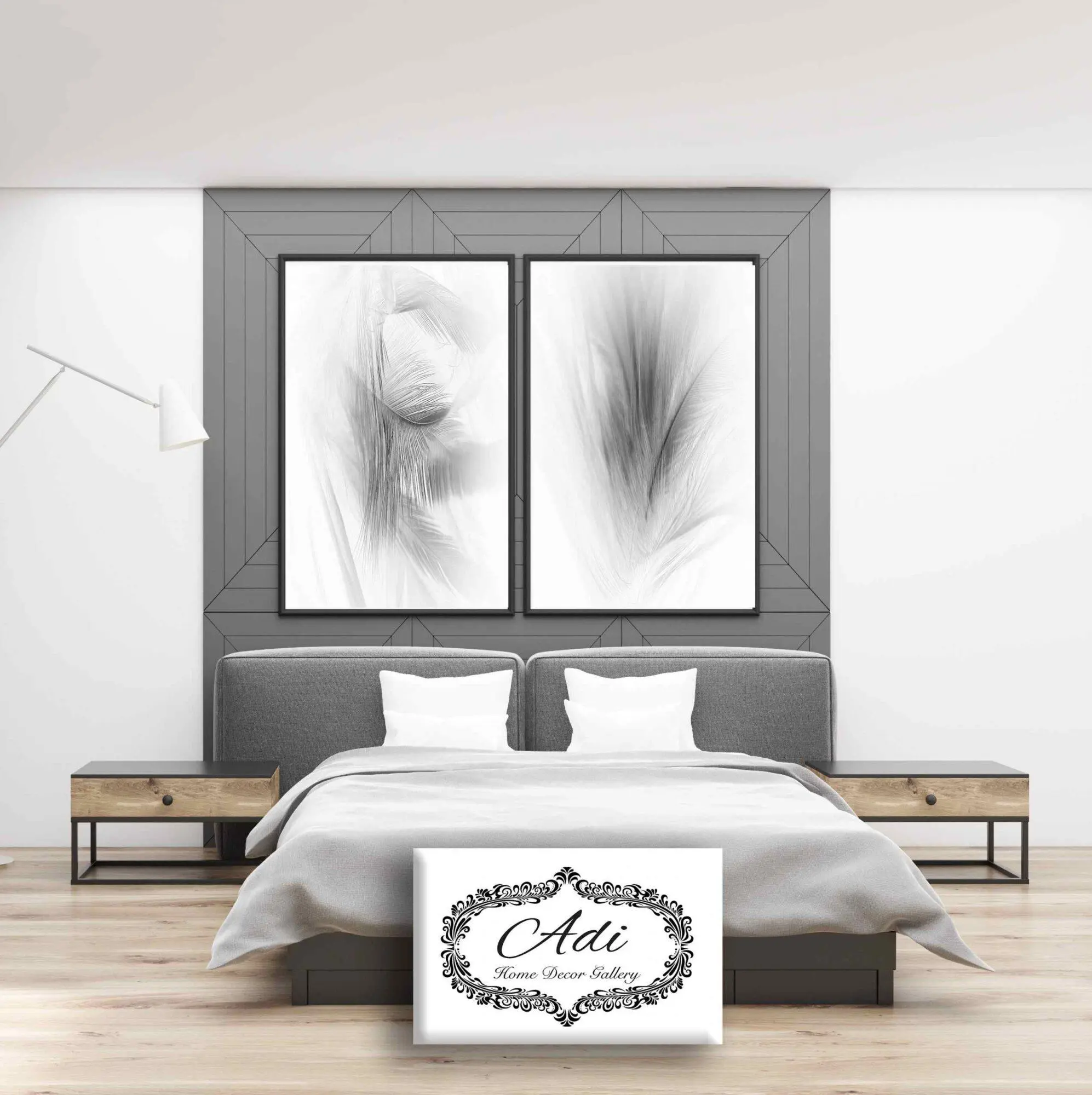 זוג תמונות של נוצות לאווירה קלילה