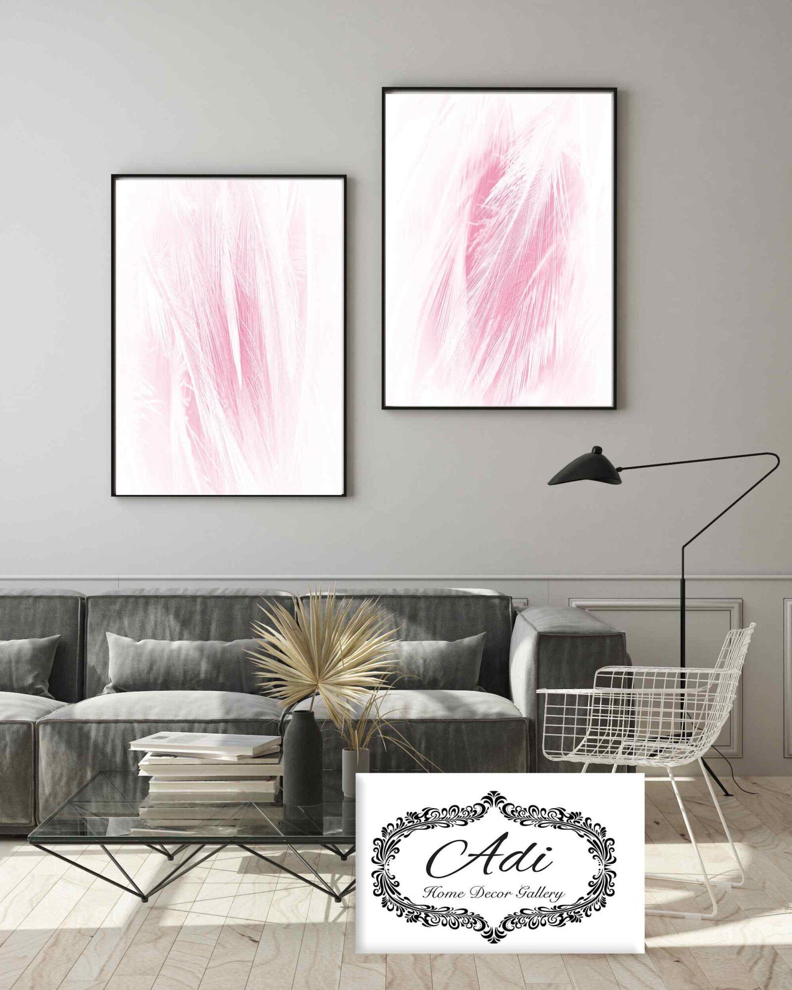 זוג תמונות של נוצות בצבע ורוד תמונות אווירה