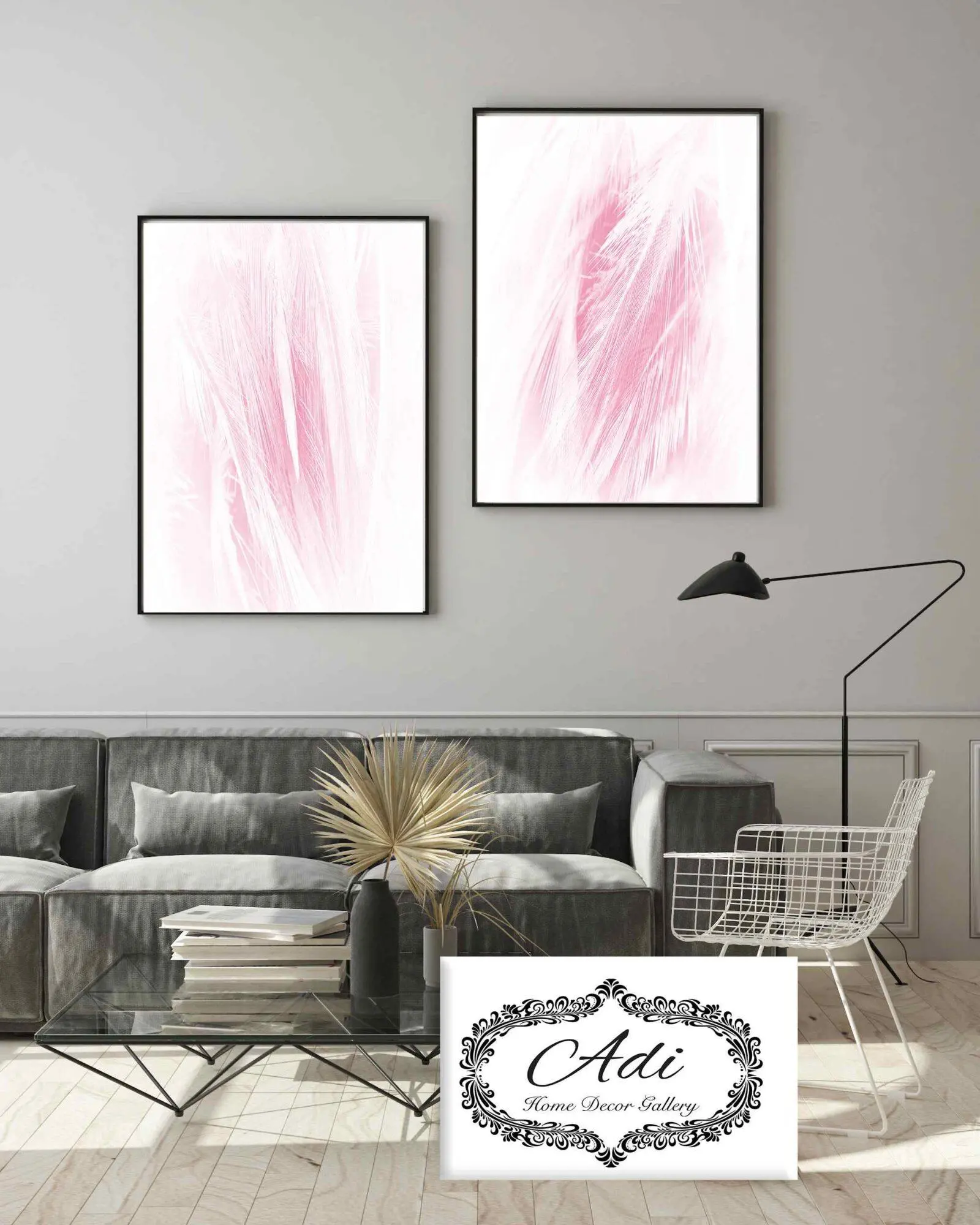 זוג תמונות של נוצות בצבע ורוד תמונות אווירה