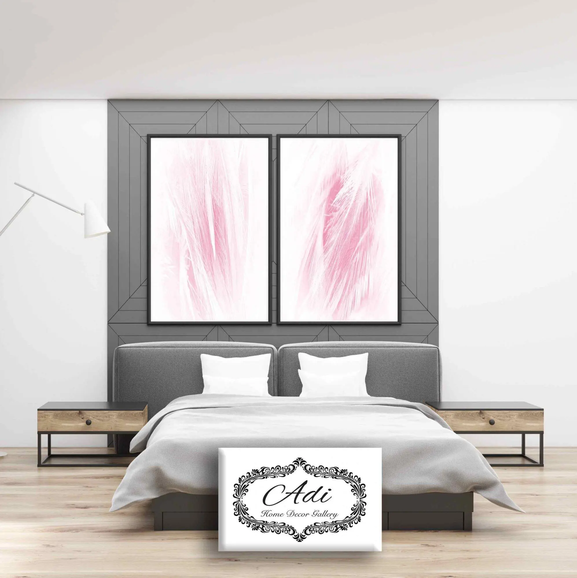 זוג תמונות של נוצות בצבע ורוד תמונות אווירה