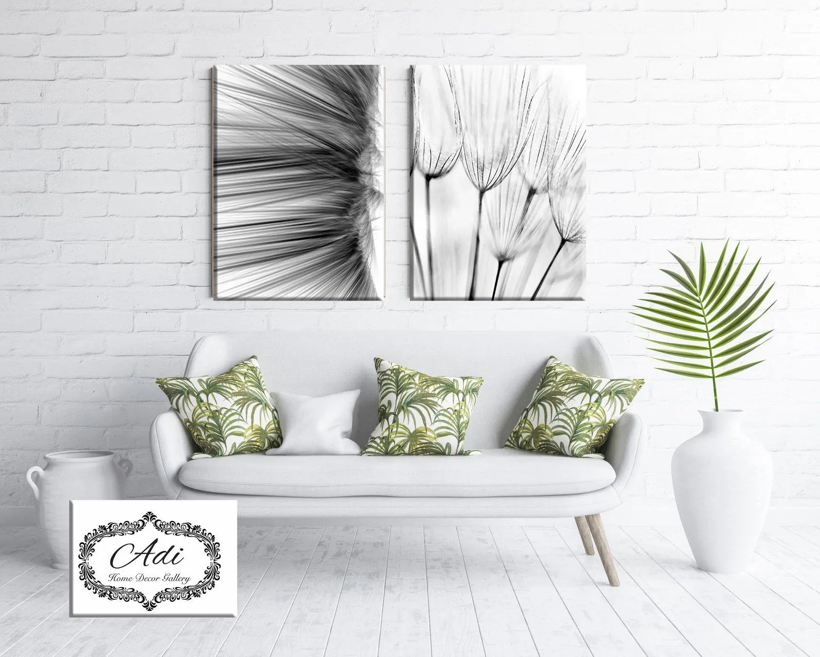 זוג תמונות שחור לבן נורדי אבסטרקט