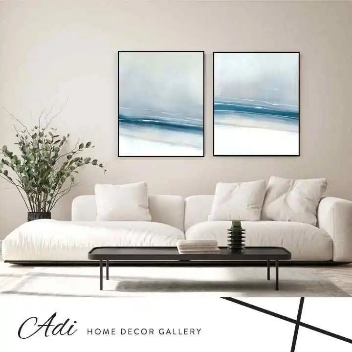 זוג תמונות בגווני טורכיז אפור מעוצבות