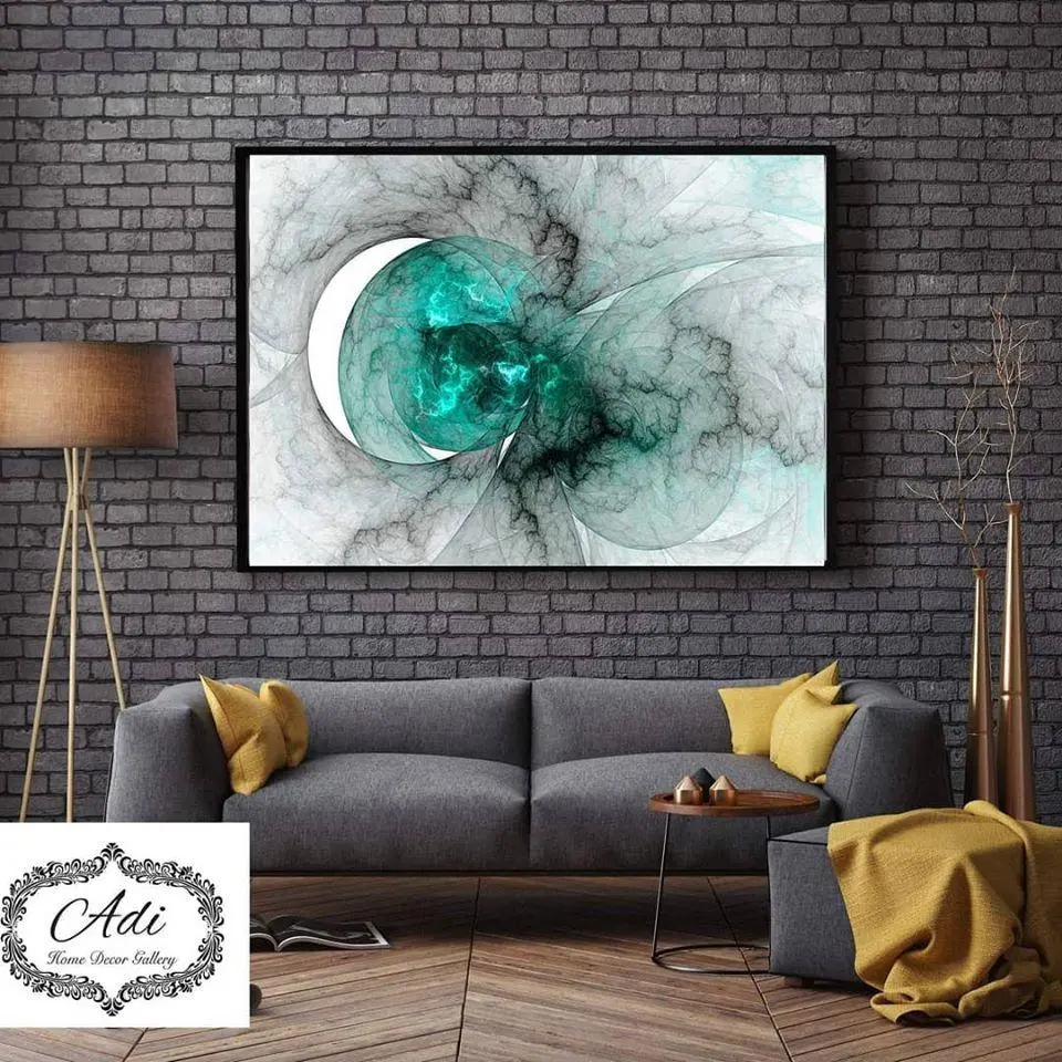 תמונת אבסטרקט עיגול טורכיז אפור