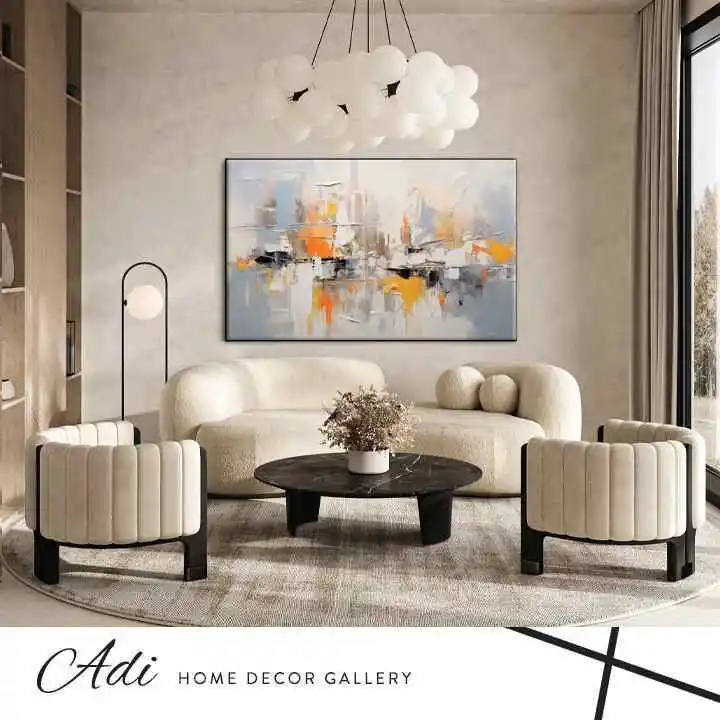 תמונה אבסטרקט בגווני אפור ונגיעות חמות