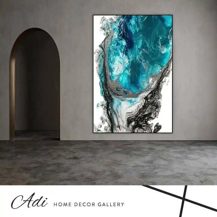 תמונת קנבס אבסטרקט טורכיז