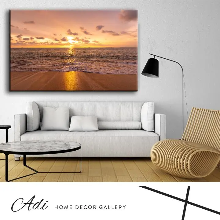 תמונה של ים תמונת נוף גוונים חומים שקיעה