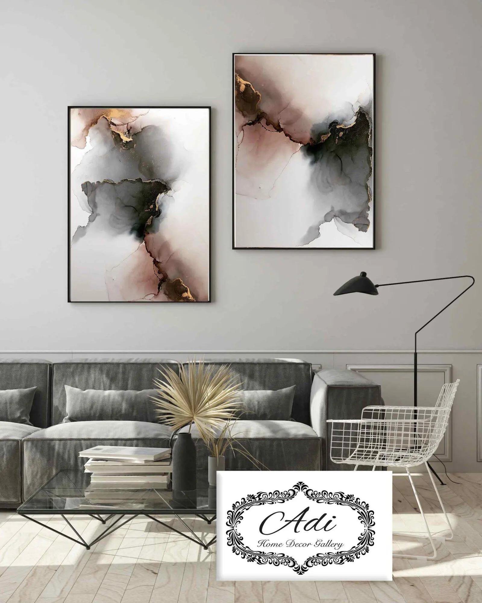 זוג תמונות אבסטקרט יוקרתיות מודרניות