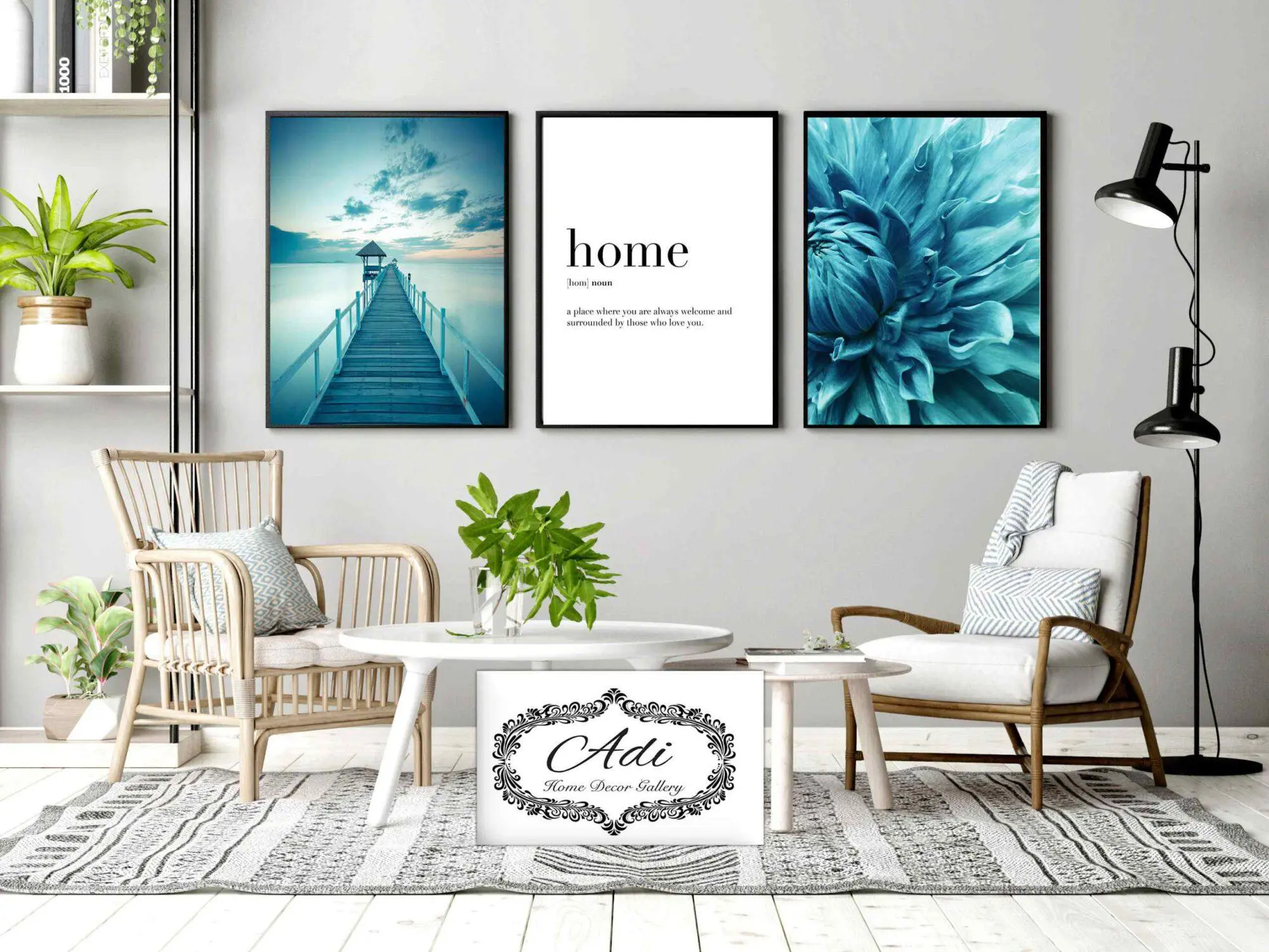 שלישית תמונות מינימלסטיות שחור לבן טורכיז עם משפט מרכזי