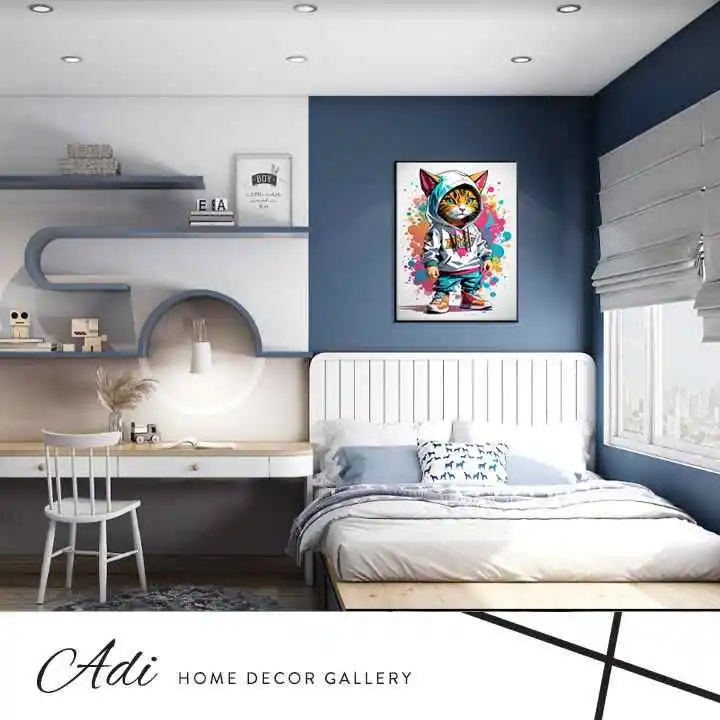 תמונה של חתול בסגנון גרפיטי צבעוני