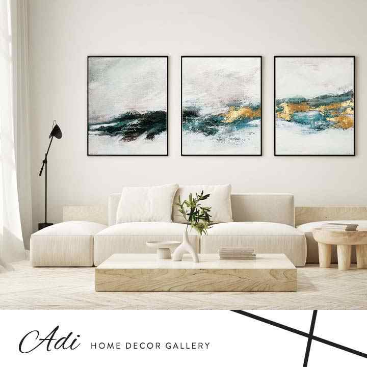 שלישיית תמונות קנבס בגוונים רכים ונעימים