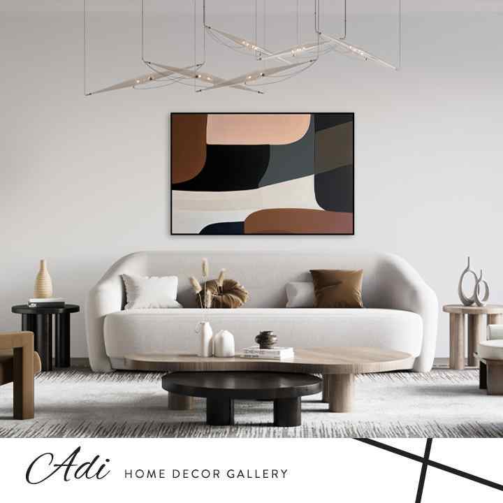 תמונות אבסטרקט בגוונים חמים ירוק ורוד חום לבן