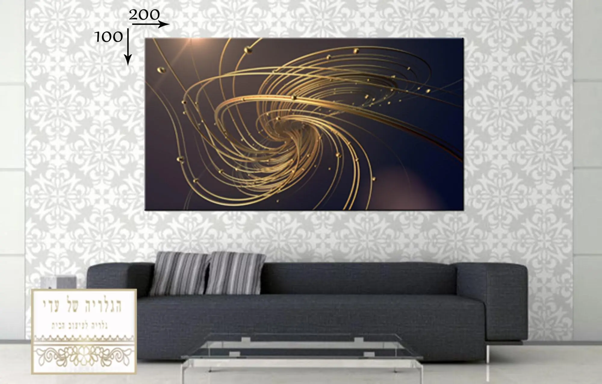 תמונת אבסטרקט רקע כהה זהב עיגולים