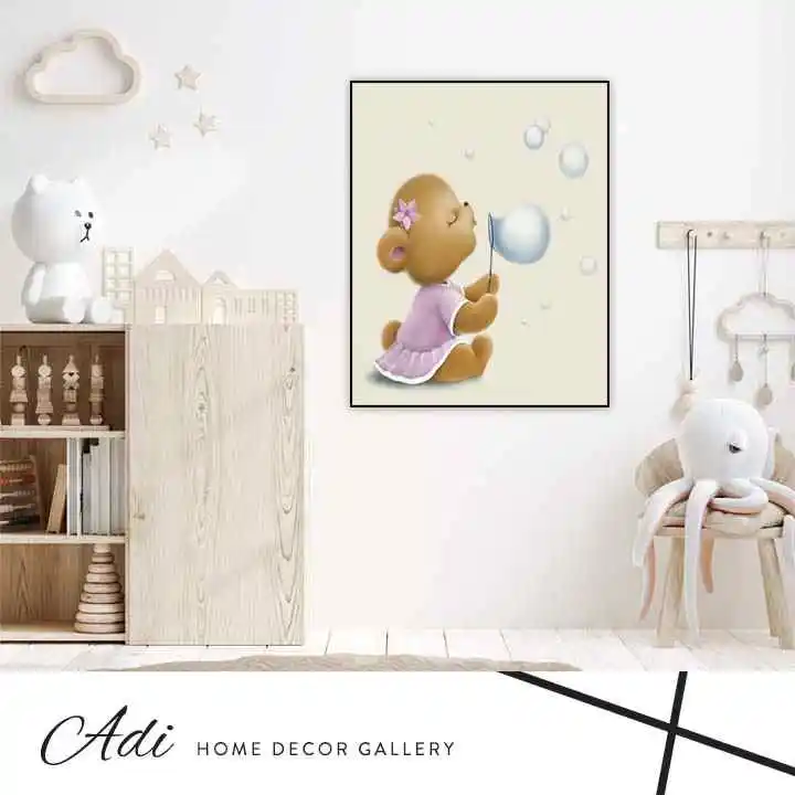 דובי מפריחה בלונים ילדים קנבס