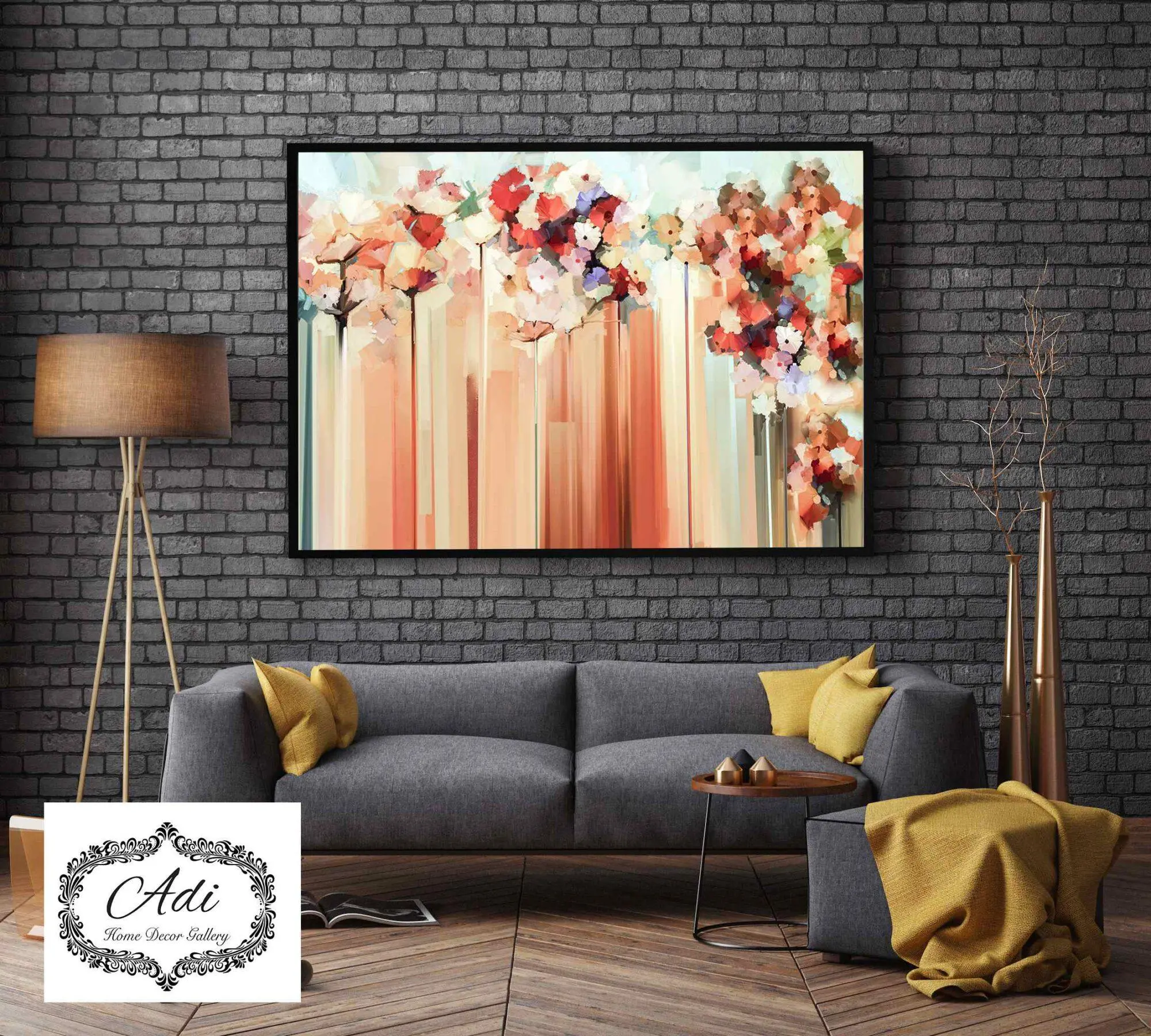 תמונה אבסטרקט פרחים מריחות צבע צבעוני