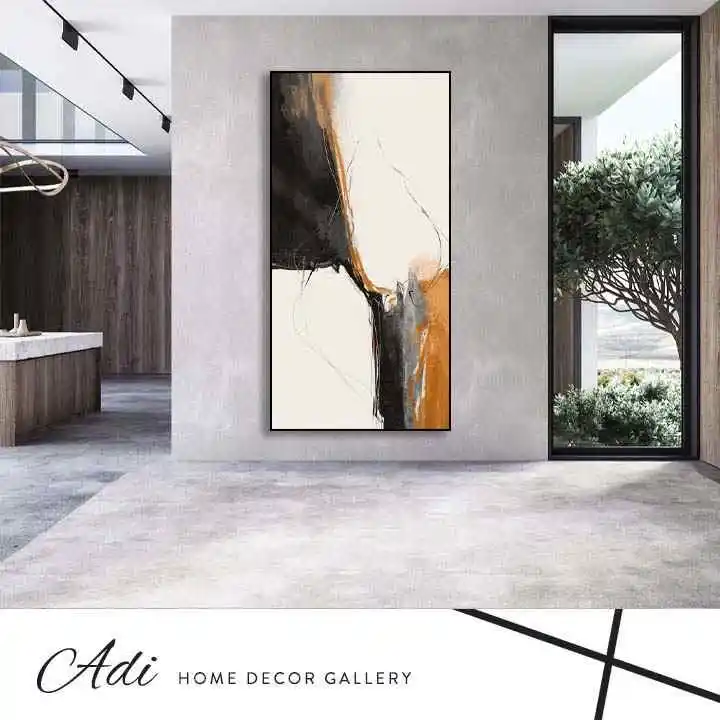 תמונת אבסטרקט מעוצבת במיוחד בגווני כתום לבן טורכיז