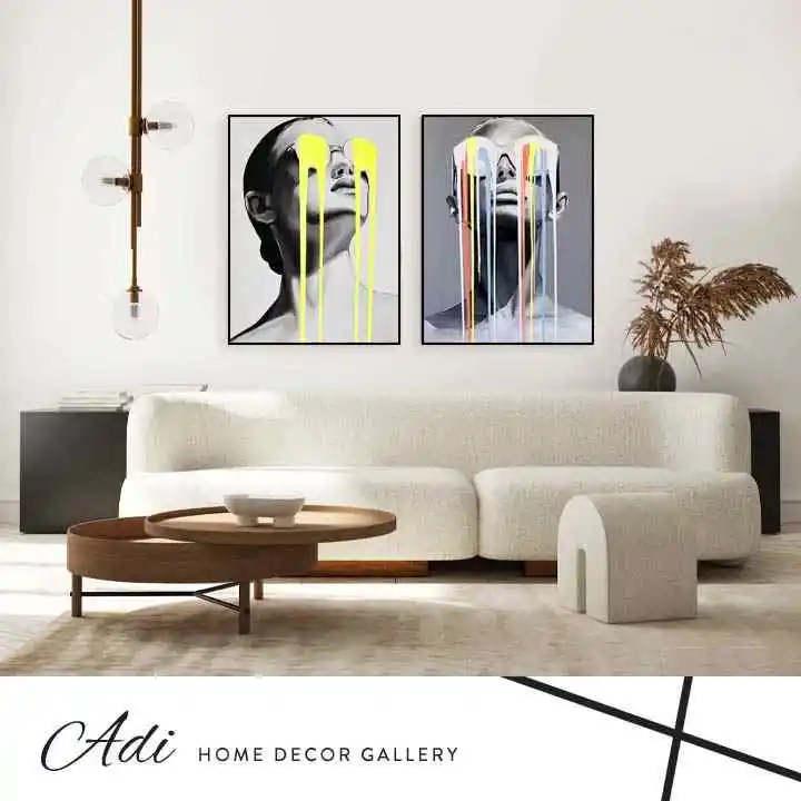 זוג תמונות קנבס נשים מגניבות משקפיים צבעוניות