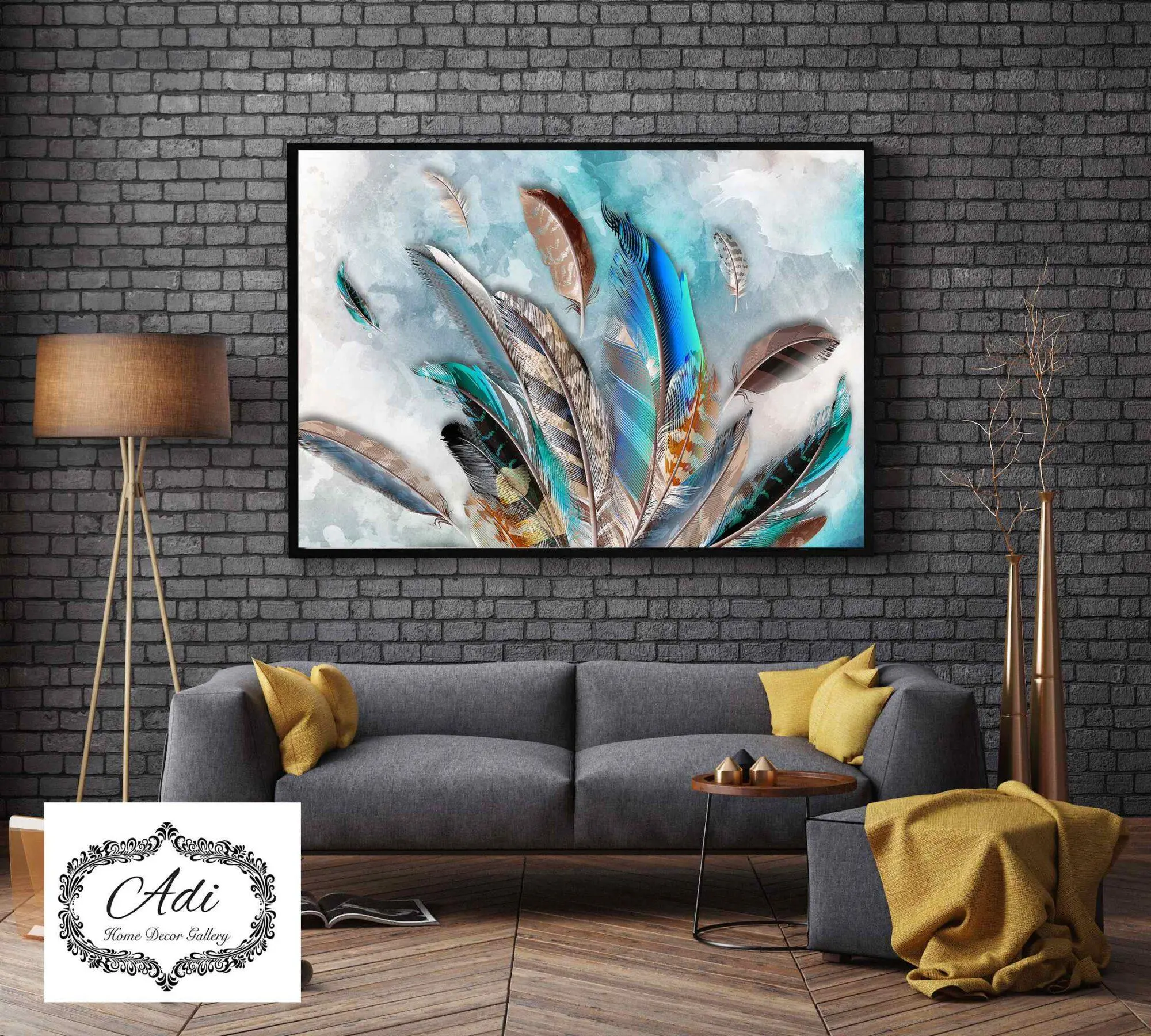 תמונה של נוצות בצבע כחול מודרני יוקרתי