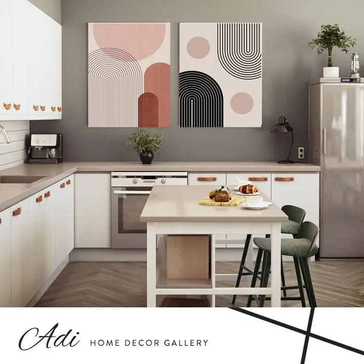זוג תמונות למטבח בסגנון נורדי