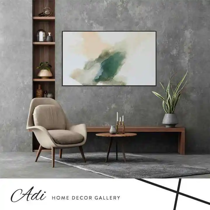 תמונת אבסטרקט בגוונים ירוק ורוד