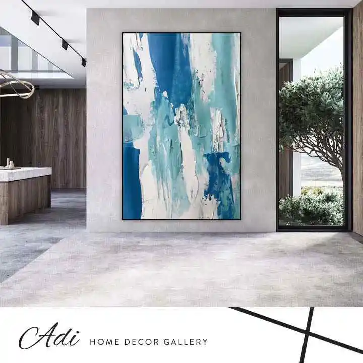 אבסטרקט טורכיז לבן כחול