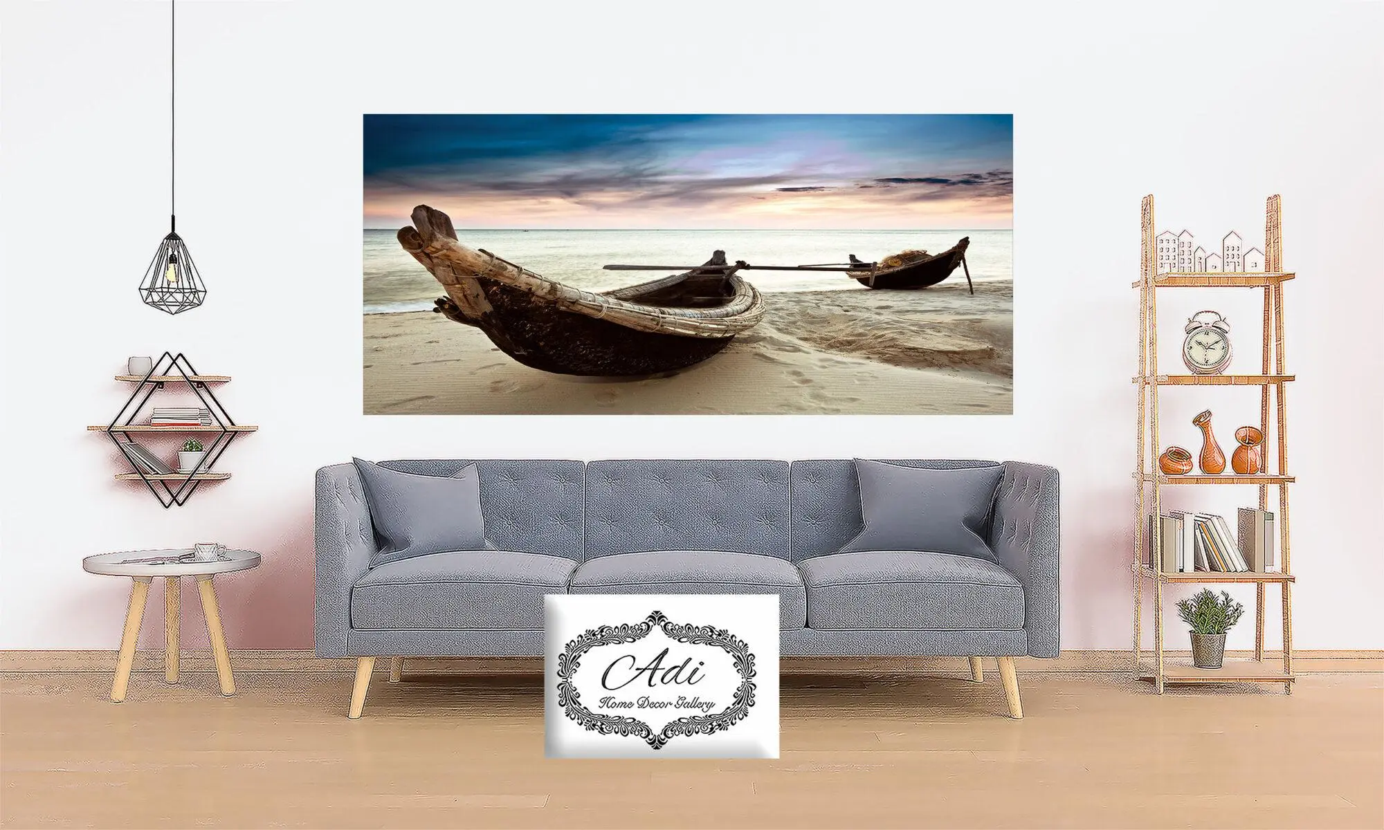 תמונת נוף חוף ים סירה שמיים כחולים