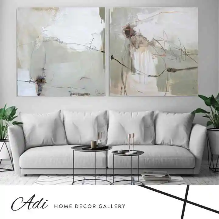 זוג תמונות אבסטרקט בגוונים אפורים