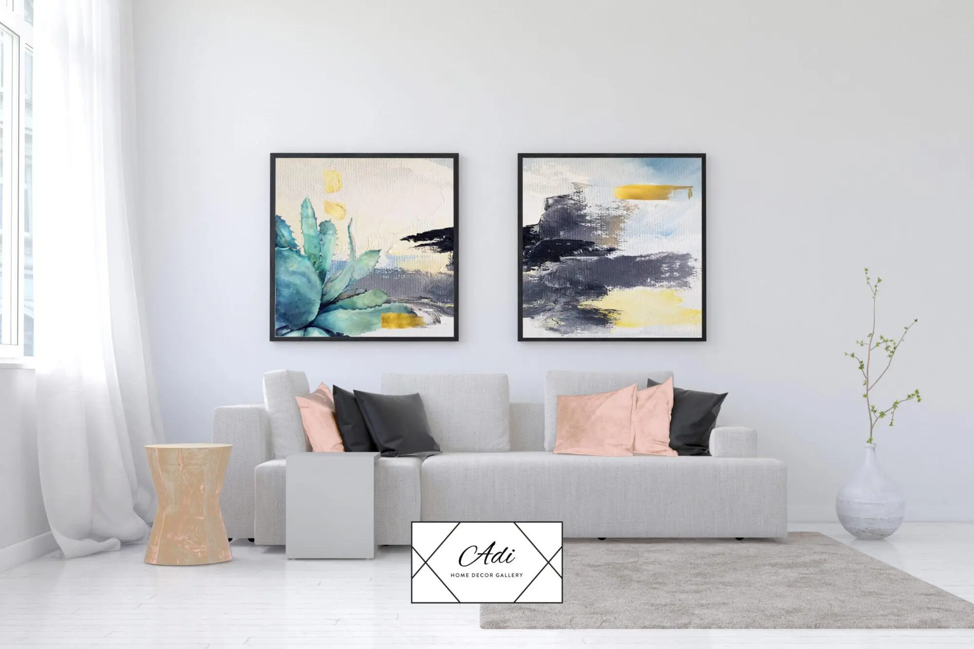 זוג תמונות אומנותיות של מריחות צבע