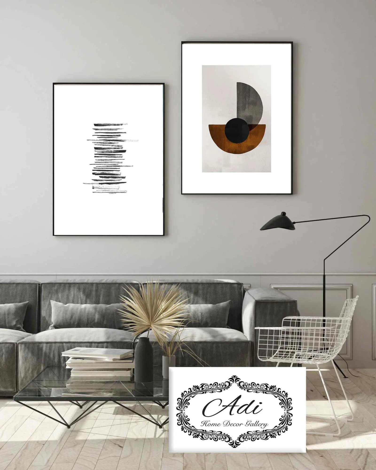 זוג תמונות אומנותיות בעיצוב נורדי מנימליסטי