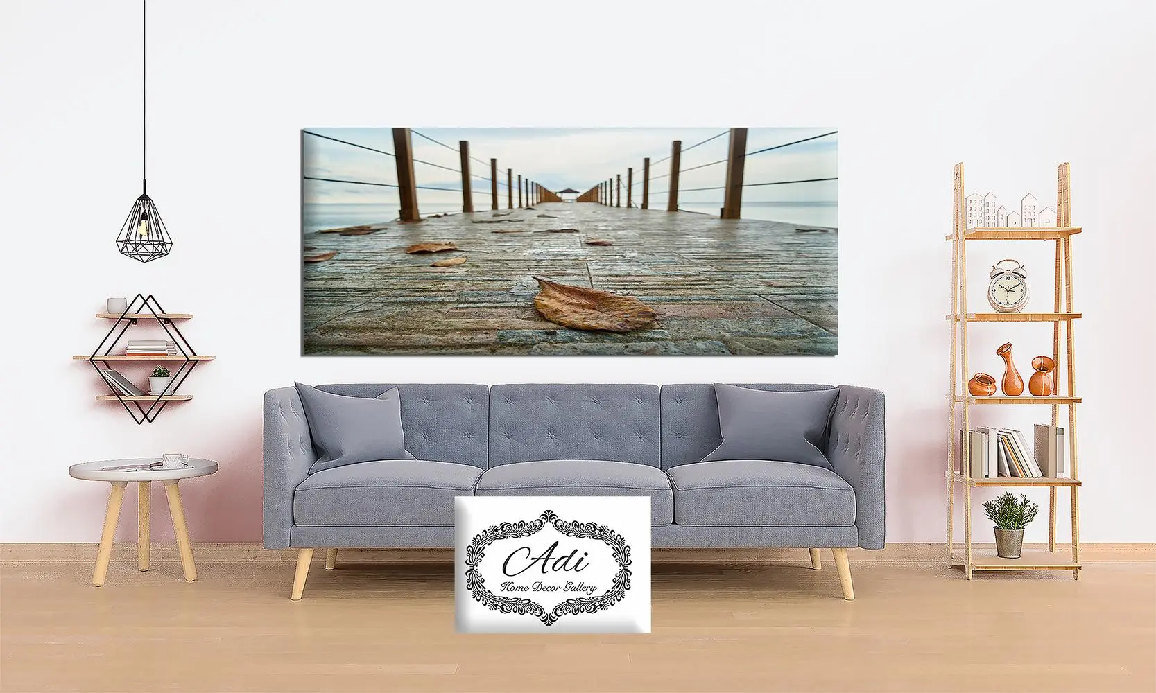 תמונת נוף גשר עלי שלכת מים חוף