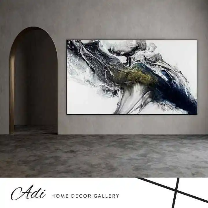 תמונת קנבס אבסטרקט גווני שחור לבן